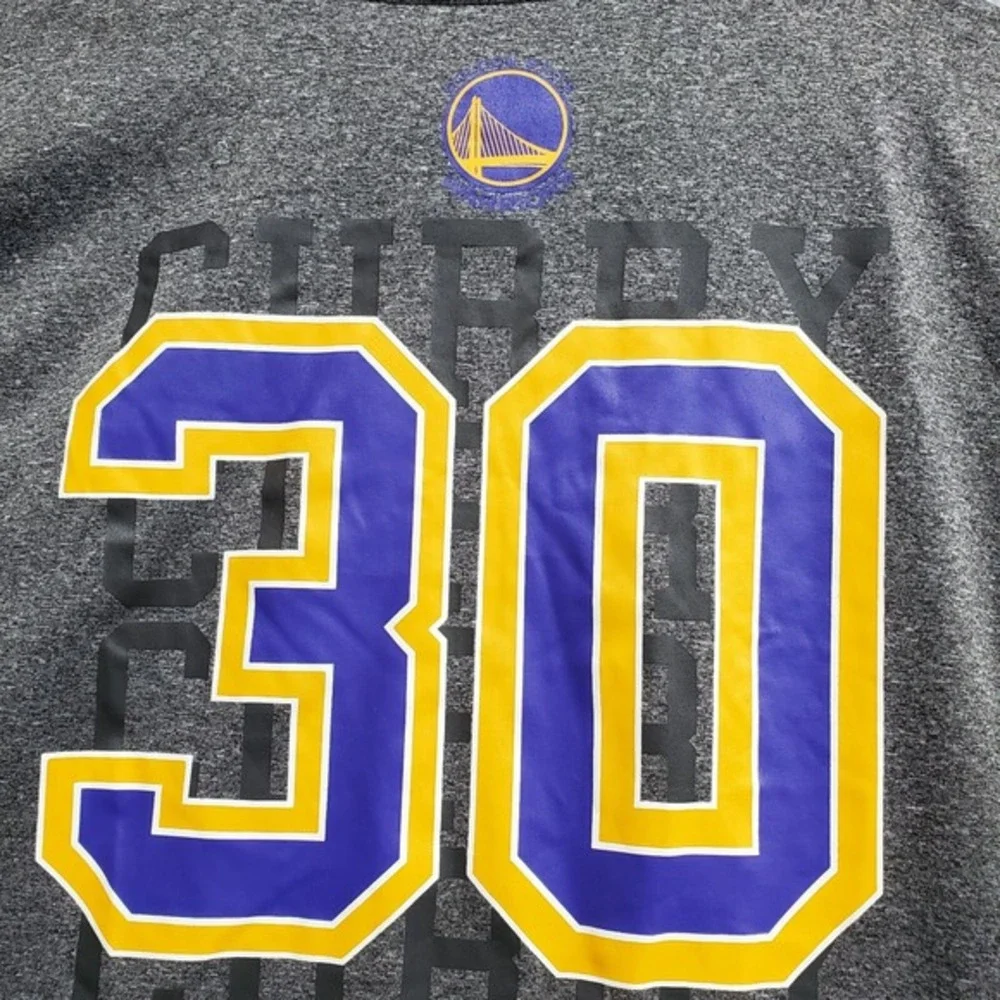 Golden State Warriors Men Shirt Large Gray Stephen Curry‎ #30 Graphic Print NBA